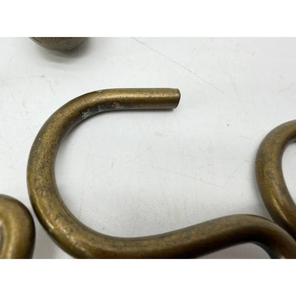 Metal S Shaped Shower Curtain Hooks Ball End Bronze Tone 1.25 lb